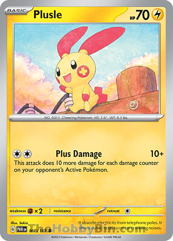 Plusle #60/182 Common - Paradox Rift Pokemon card