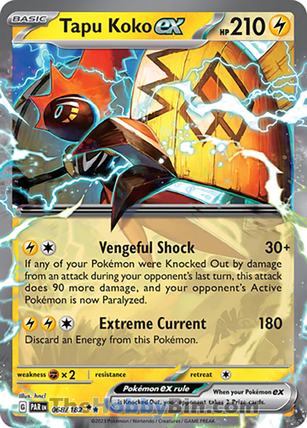 Tapu Koko ex #68/182 Double Rare - Paradox Rift Pokemon card