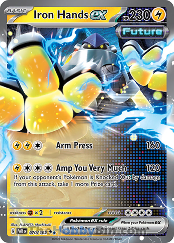 Iron Hands ex #70/182 Double Rare - Paradox Rift Pokemon card