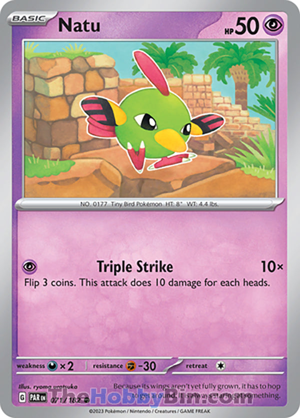 Natu #71/182 Common - Paradox Rift Pokemon card
