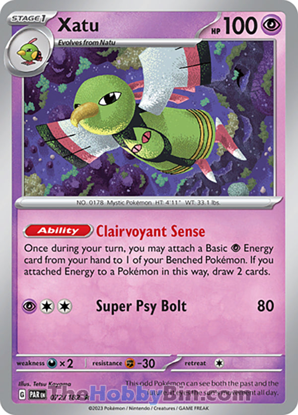 Xatu #72/182 Rare - Paradox Rift Pokemon card