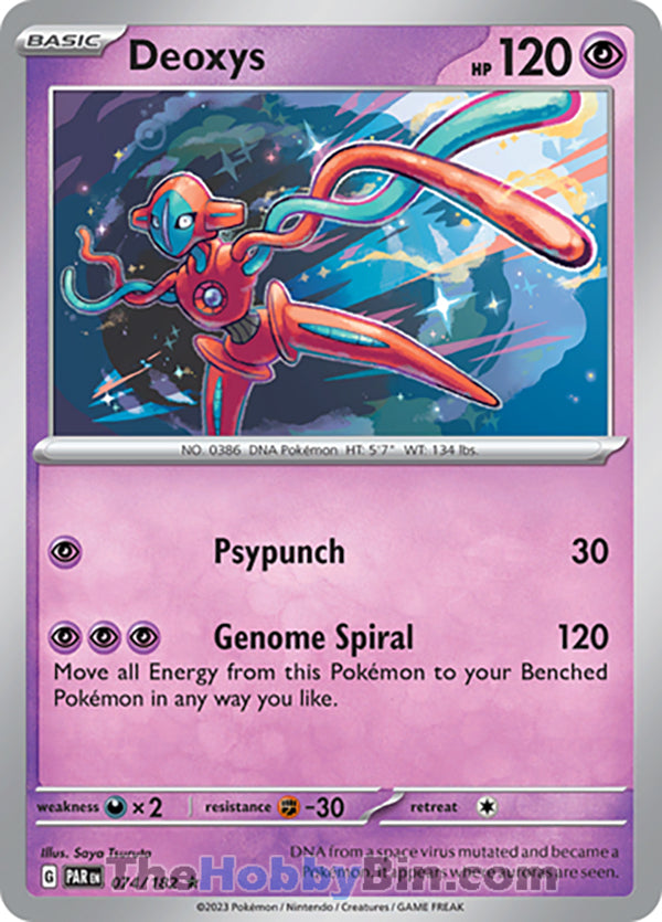 Deoxys #74/182 Rare - Paradox Rift Pokemon card
