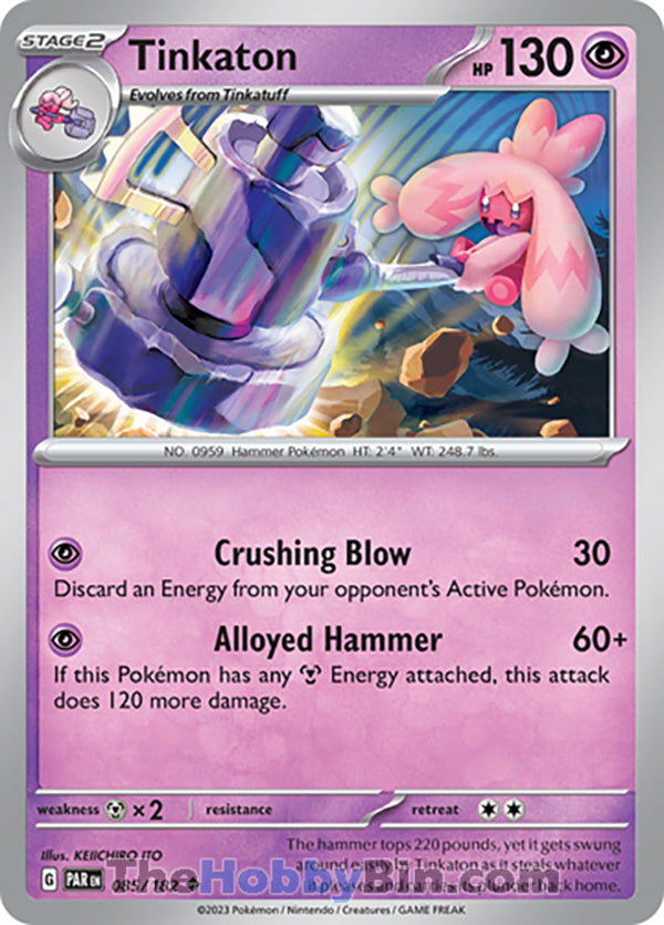 Tinkaton #85/182 Uncommon - Paradox Rift Pokemon card