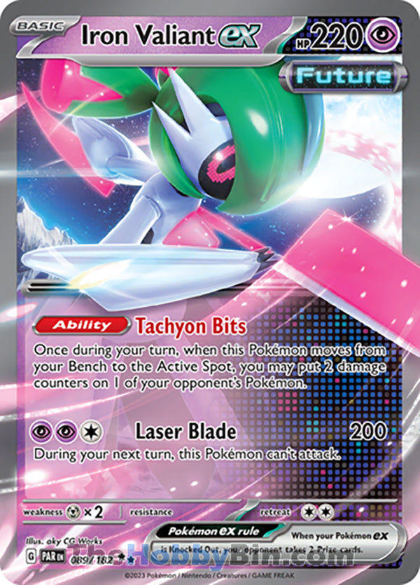 Iron Valiant ex #89/182 Double Rare - Paradox Rift Pokemon card