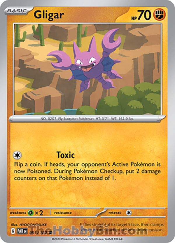 Gligar #91/182 Common - Paradox Rift Pokemon card