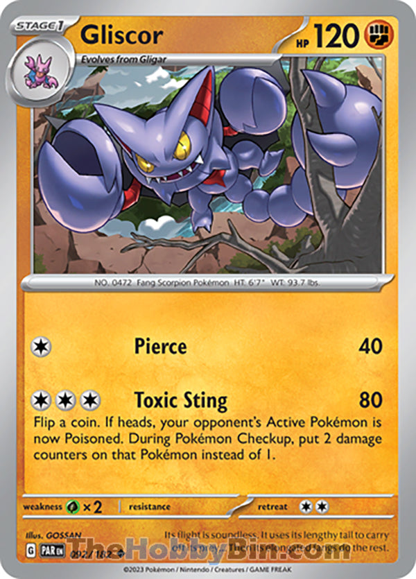 Gliscor #92/182 Uncommon - Paradox Rift Pokemon card