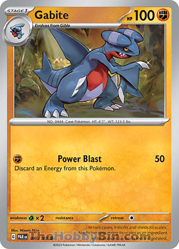 Gabite #95/182 Common - Paradox Rift Pokemon card
