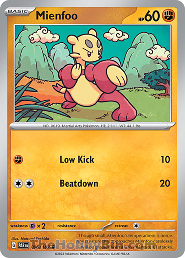 Mienfoo #96/182 Common - Paradox Rift Pokemon card
