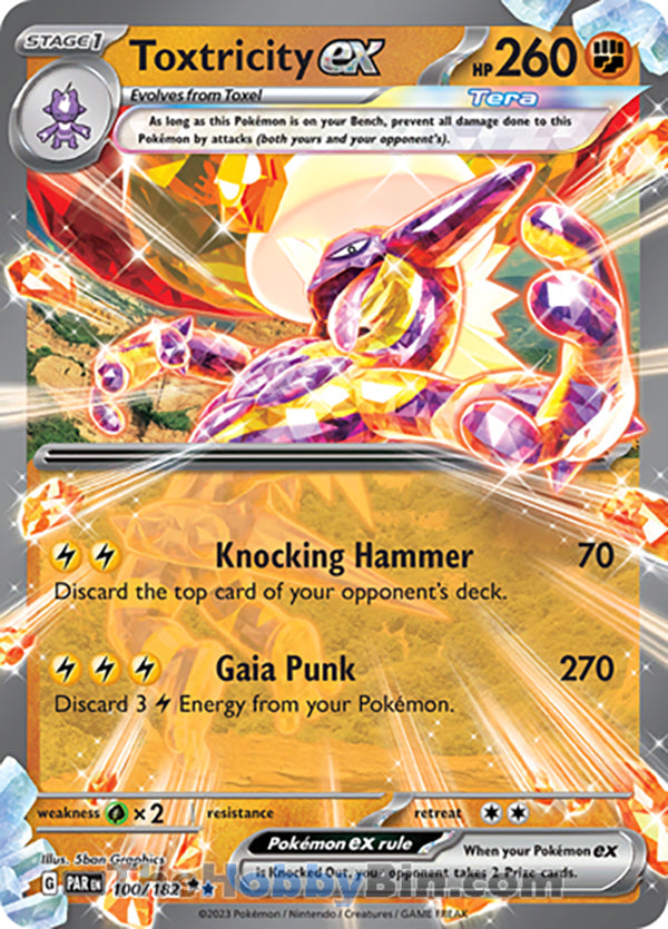 Toxtricity ex #100/182 Double Rare - Paradox Rift Pokemon card