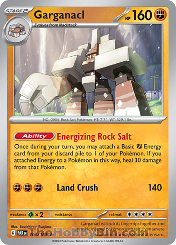 Garganacl #104/182 Rare - Paradox Rift Pokemon card