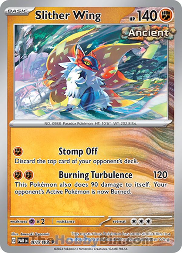 Slither Wing #107/182 Uncommon - Paradox Rift Pokemon card