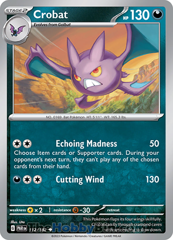 Crobat #112/182 Uncommon - Paradox Rift Pokemon card