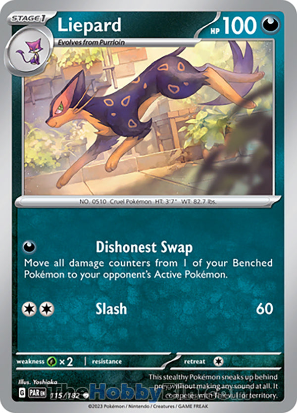 Liepard #115/182 Common - Paradox Rift Pokemon card
