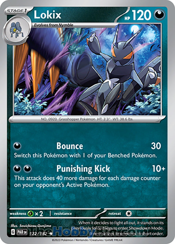 Lokix #122/182 Rare - Paradox Rift Pokemon card