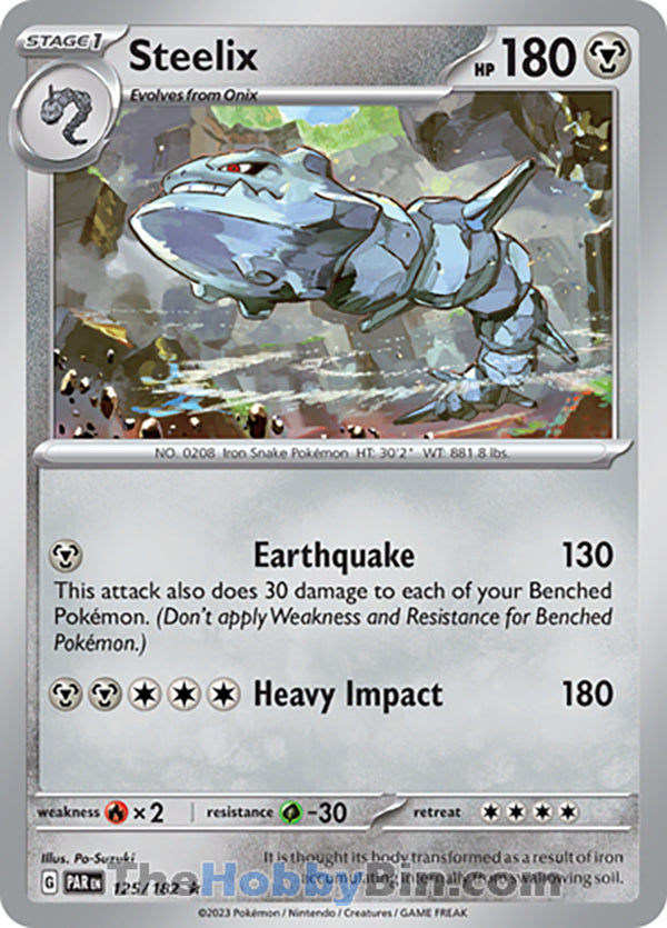 Steelix #125/182 Rare - Paradox Rift Pokemon card