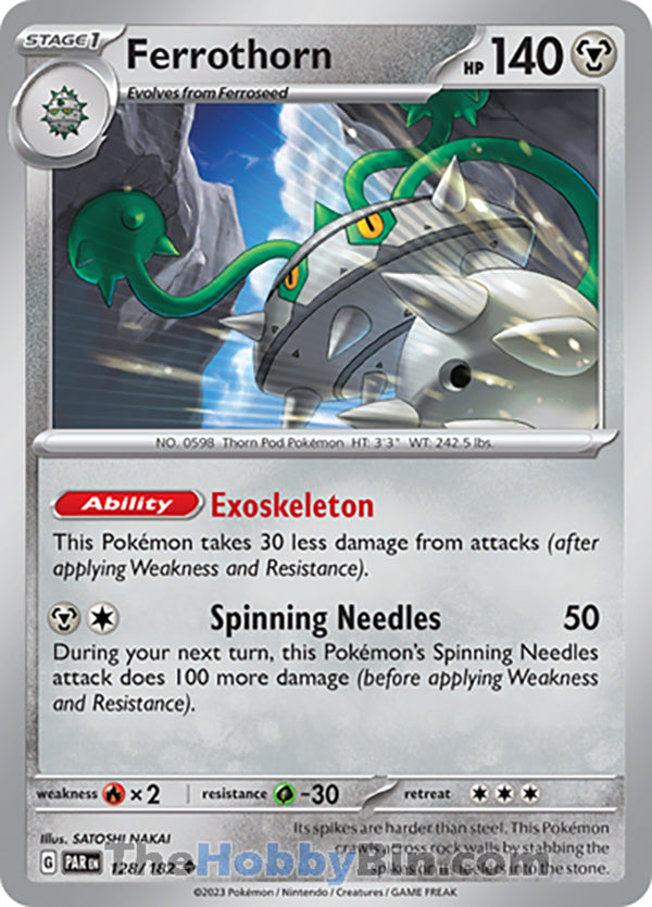 Ferrothorn #128/182 Uncommon - Paradox Rift Pokemon card