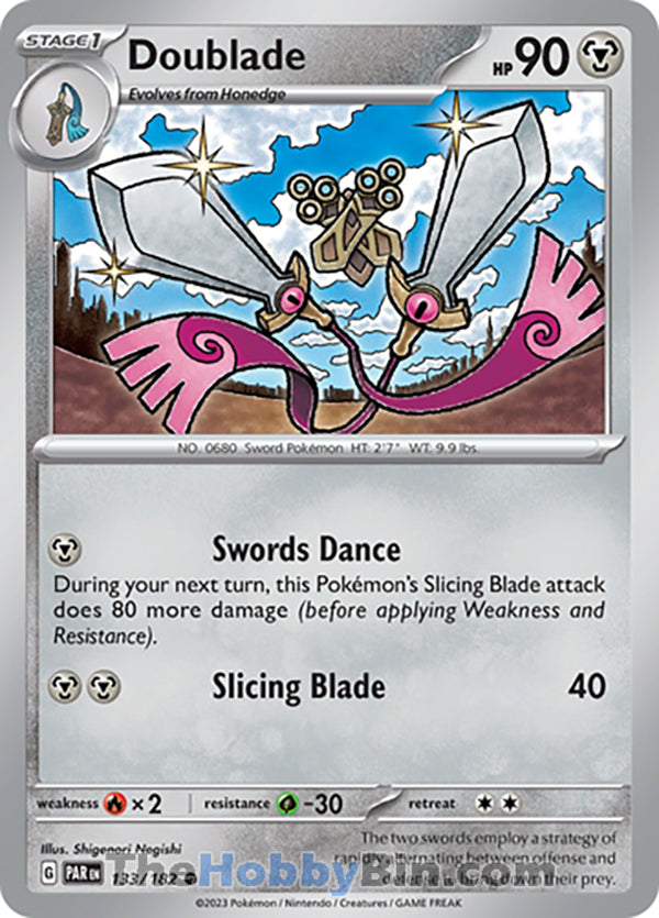 Doublade #133/182 Common - Paradox Rift Pokemon card
