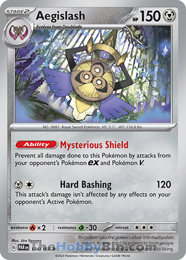 Aegislash #134/182 Rare - Paradox Rift Pokemon card