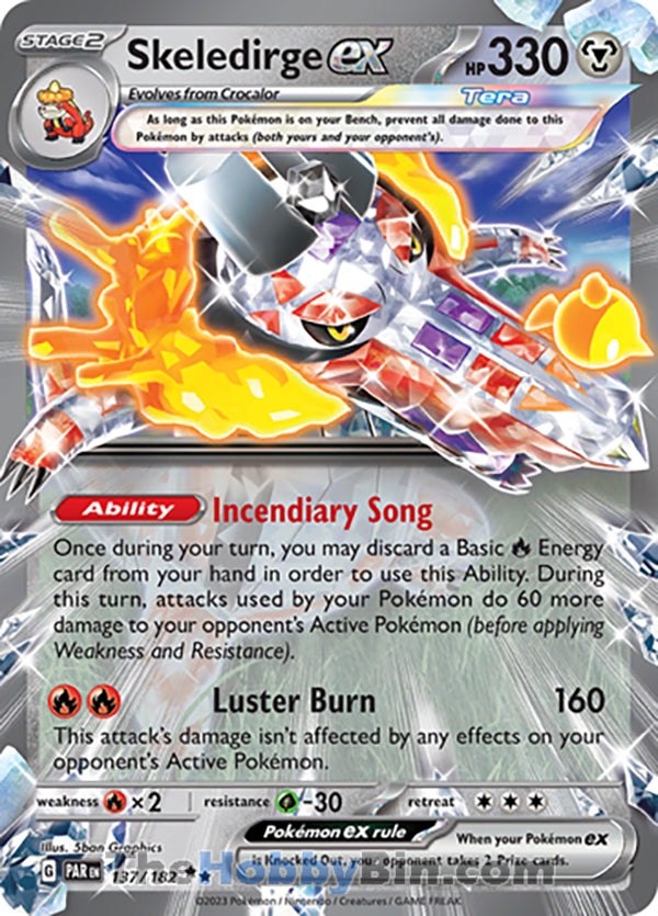 Skeledirge ex #137/182 Double Rare - Paradox Rift Pokemon card