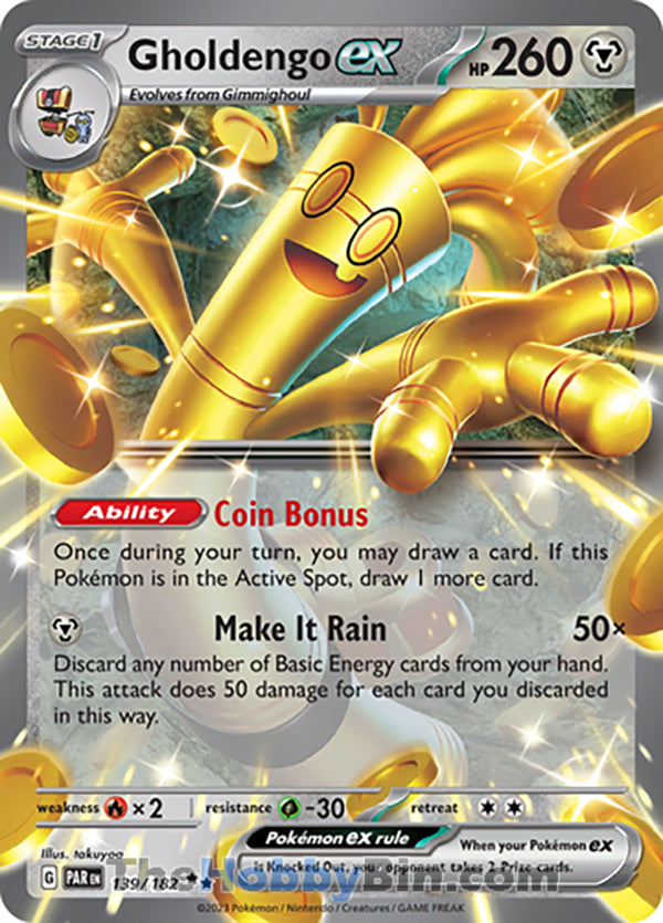 Gholdengo ex #139/182 Double Rare - Paradox Rift Pokemon card