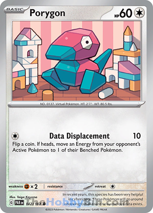 Porygon #142/182 Common - Paradox Rift Pokemon card