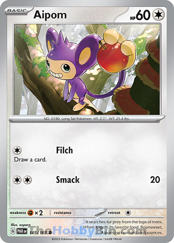 Aipom #145/182 Common - Paradox Rift Pokemon card