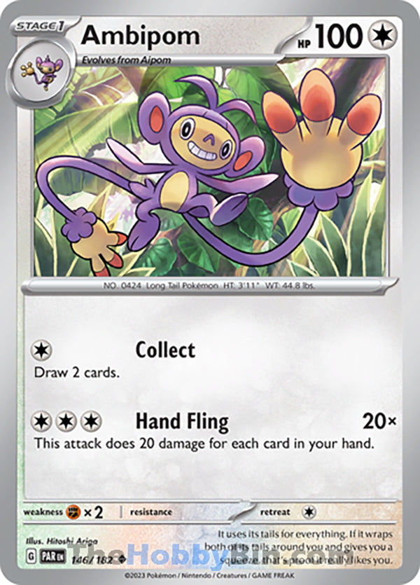 Ambipom #146/182 Uncommon - Paradox Rift Pokemon card