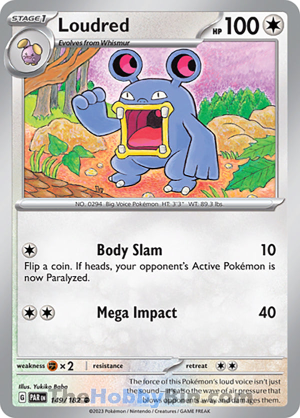 Loudred #149/182 Common - Paradox Rift Pokemon card