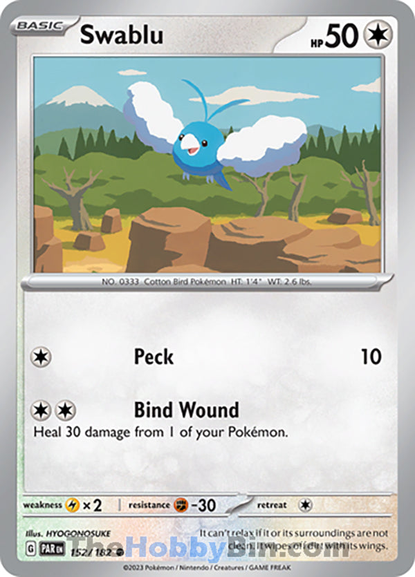 Swablu #152/182 Common - Paradox Rift Pokemon card