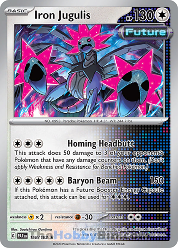 Iron Jugulis #158/182 Rare - Paradox Rift Pokemon card