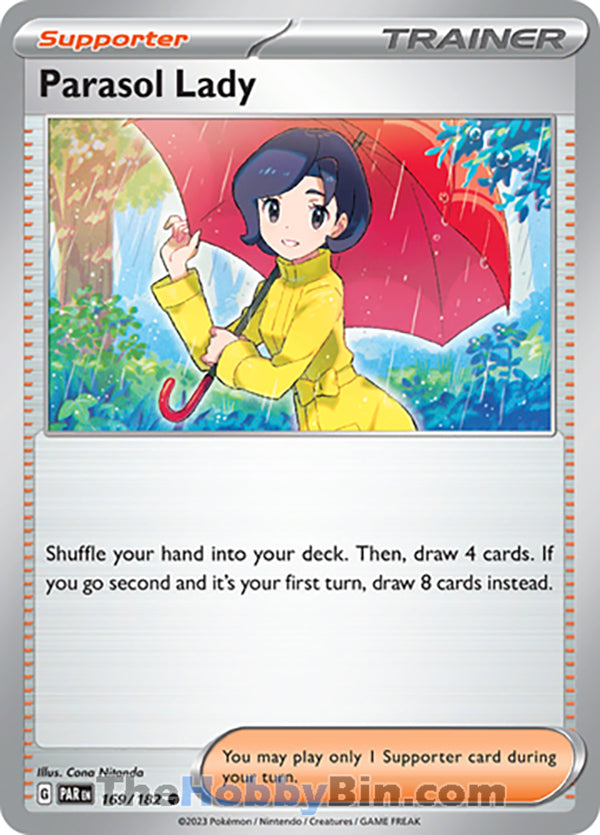 Parasol Lady #169/182 Common - Paradox Rift Pokemon card
