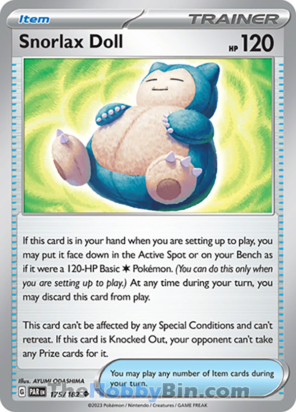 Snorlax Doll #175/182 Uncommon - Paradox Rift Pokemon card