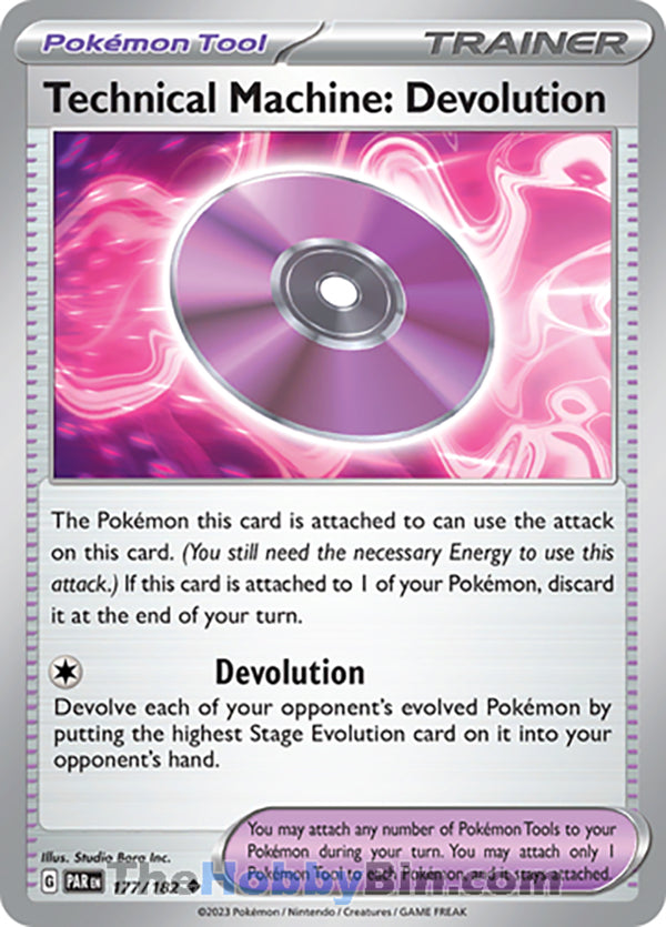 Technical Machine: Devolution #177/182 Uncommon - Paradox Rift Pokemon card