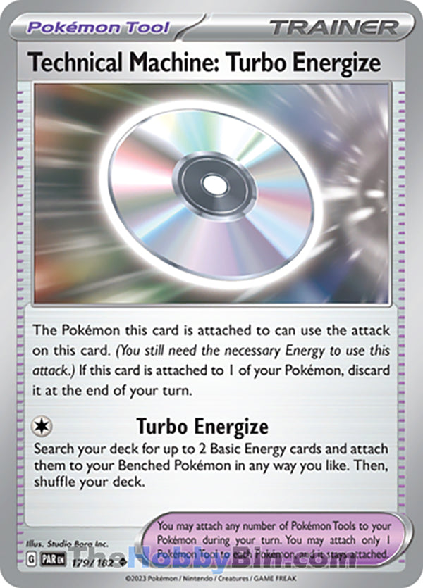 Technical Machine: Turbo Energize #179/182 Uncommon - Paradox Rift Pokemon card