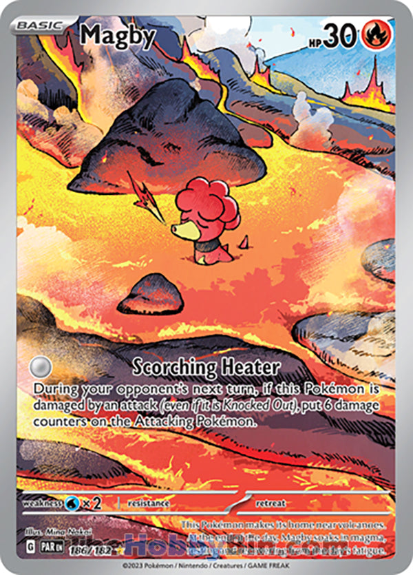 Magby #186/182 Illustration Rare - Paradox Rift Pokemon card