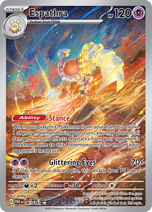 Espathra #197/182 Illustration Rare - Paradox Rift Pokemon card