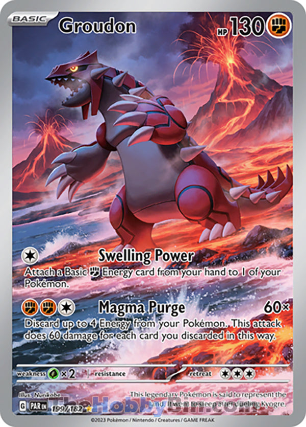 Groudon #199/182 Illustration Rare - Paradox Rift Pokemon card