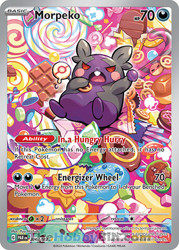 Morpeko #206/182 Illustration Rare - Paradox Rift Pokemon card