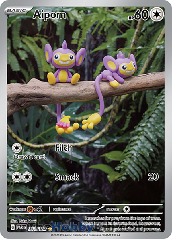 Aipom #211/182 Illustration Rare - Paradox Rift Pokemon card