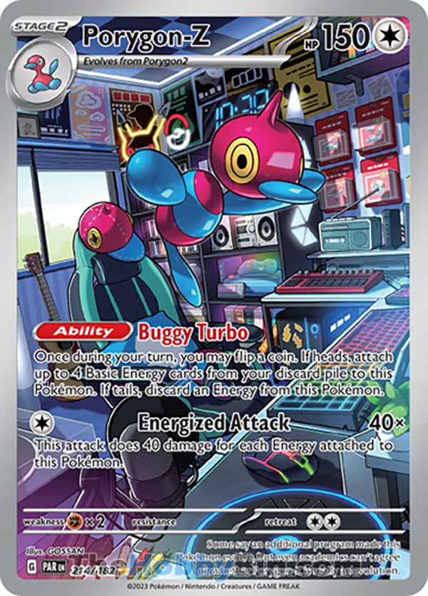 Porygon-Z #214/182 Illustration Rare - Paradox Rift Pokemon card