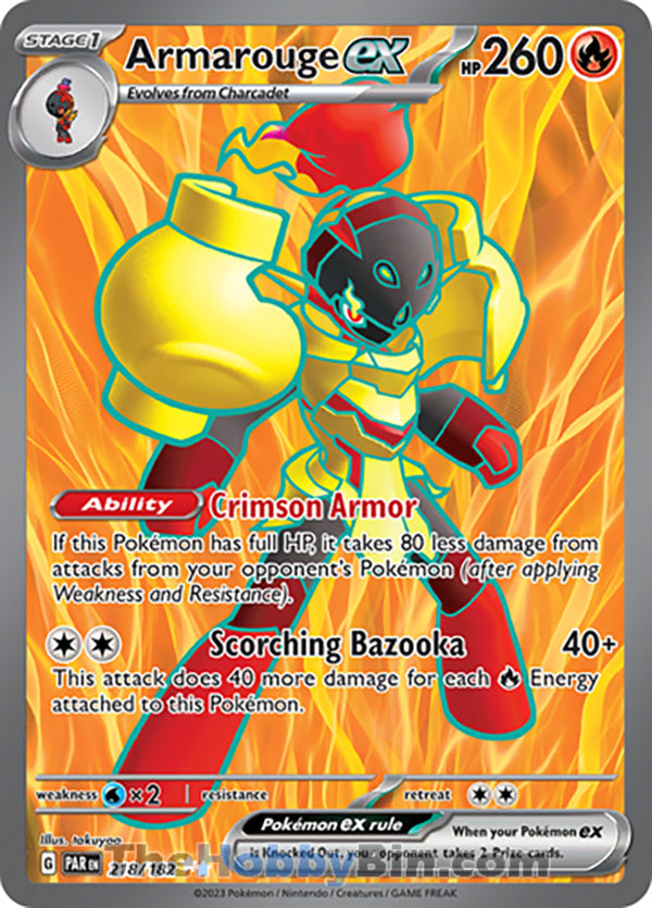 Armarouge ex #218/182 Ultra Rare - Paradox Rift Pokemon card