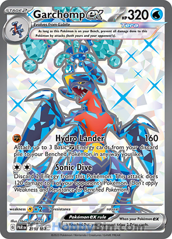 Garchomp ex #219/182 Ultra Rare - Paradox Rift Pokemon card