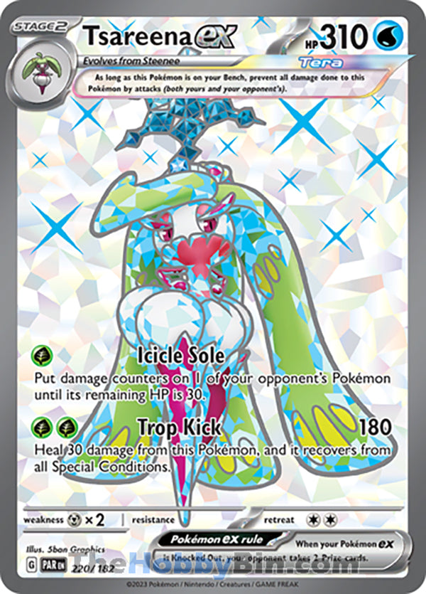Tsareena ex #220/182 Ultra Rare - Paradox Rift Pokemon card