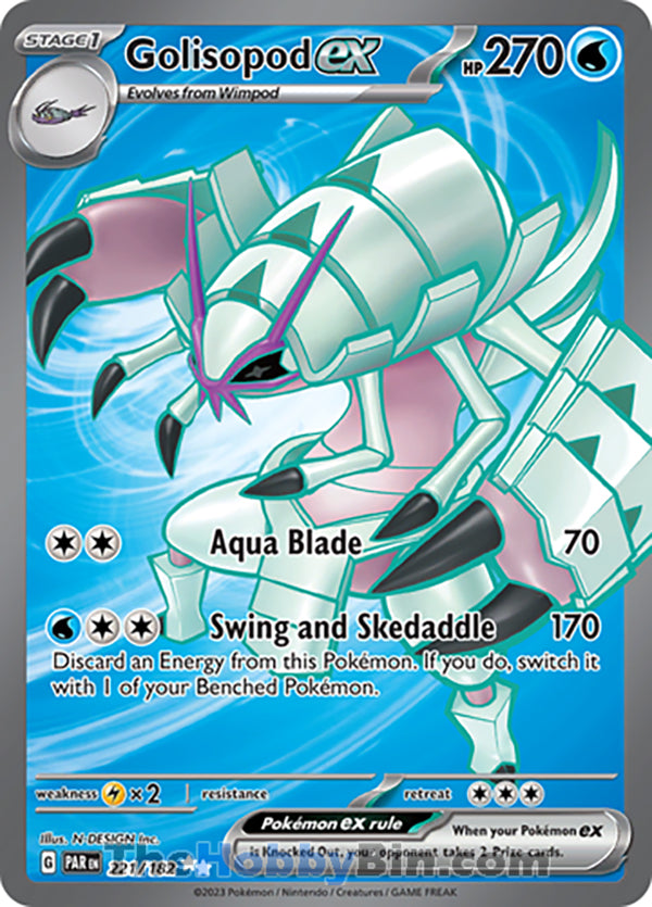Golisopod ex #221/182 Ultra Rare - Paradox Rift Pokemon card