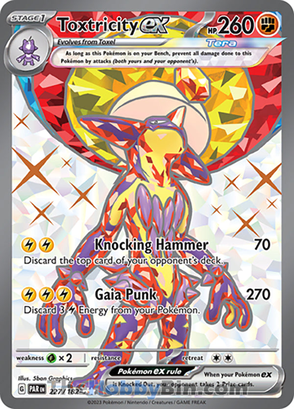 Toxtricity ex #227/182 Ultra Rare - Paradox Rift Pokemon card