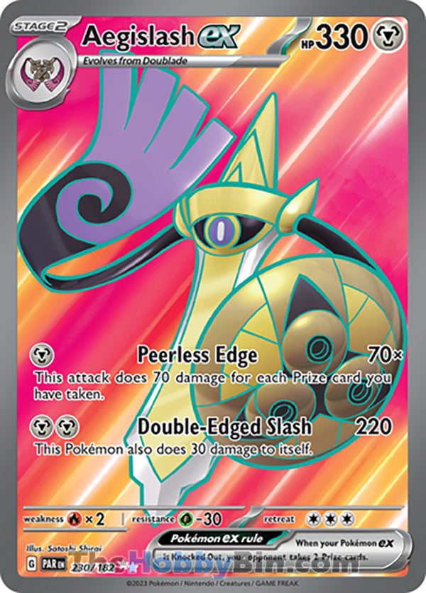 Aegislash ex #230/182 Ultra Rare - Paradox Rift Pokemon card