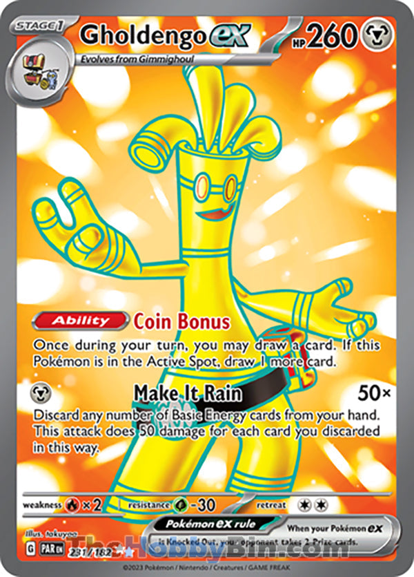 Gholdengo ex #231/182 Ultra Rare - Paradox Rift Pokemon card
