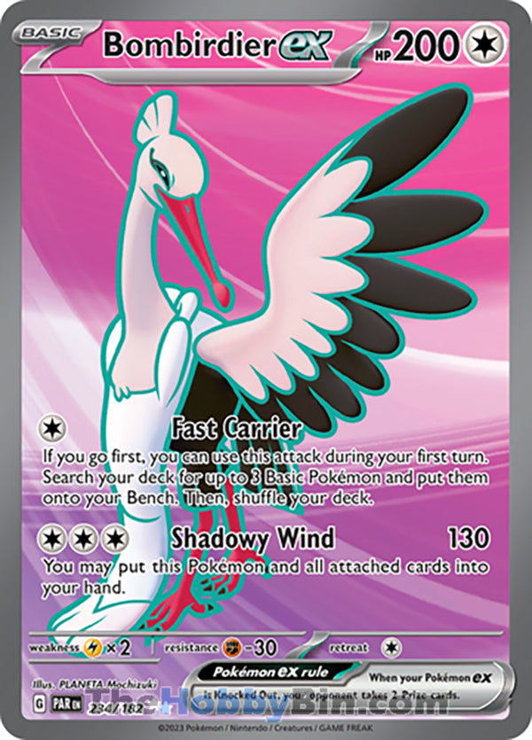 Bombirdier ex #234/182 Ultra Rare - Paradox Rift Pokemon card