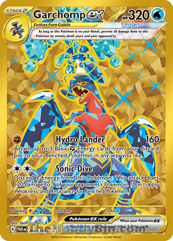 Garchomp ex #260/182 Hyper Rare - Paradox Rift Pokemon card