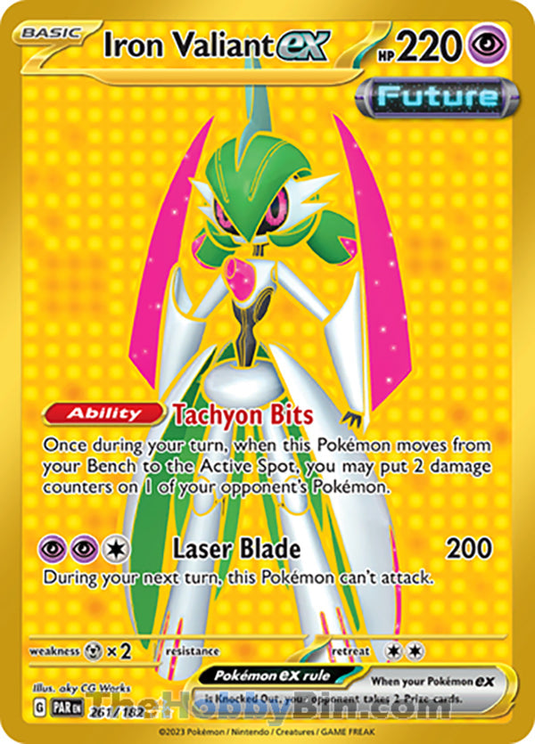 Iron Valiant ex #261/182 Hyper Rare - Paradox Rift Pokemon card